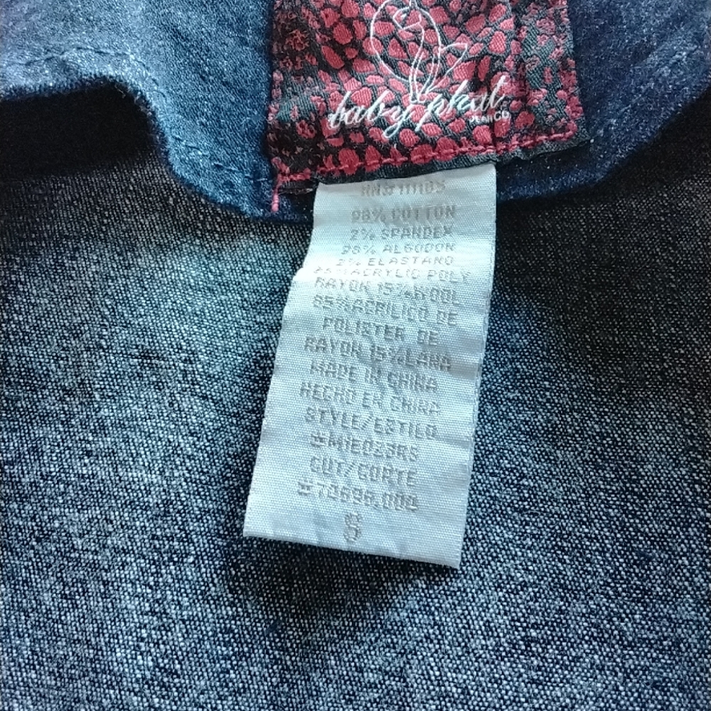 Baby Phat Y2K Vintage Denim Tweed Peplum Blazer Cropped Jacket Size Small. - Picture 6 of 13